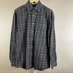 Enro Men’s Size Medium Non-Iron Poplin 100% Combed Cotton Dress Shirt Funky